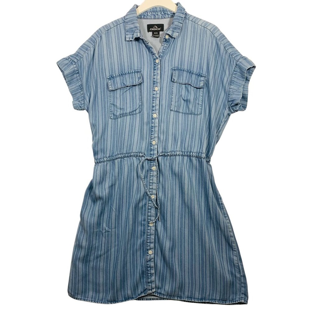 shirt dress denim like short sleeve lyocell fabric size med JORDACHE